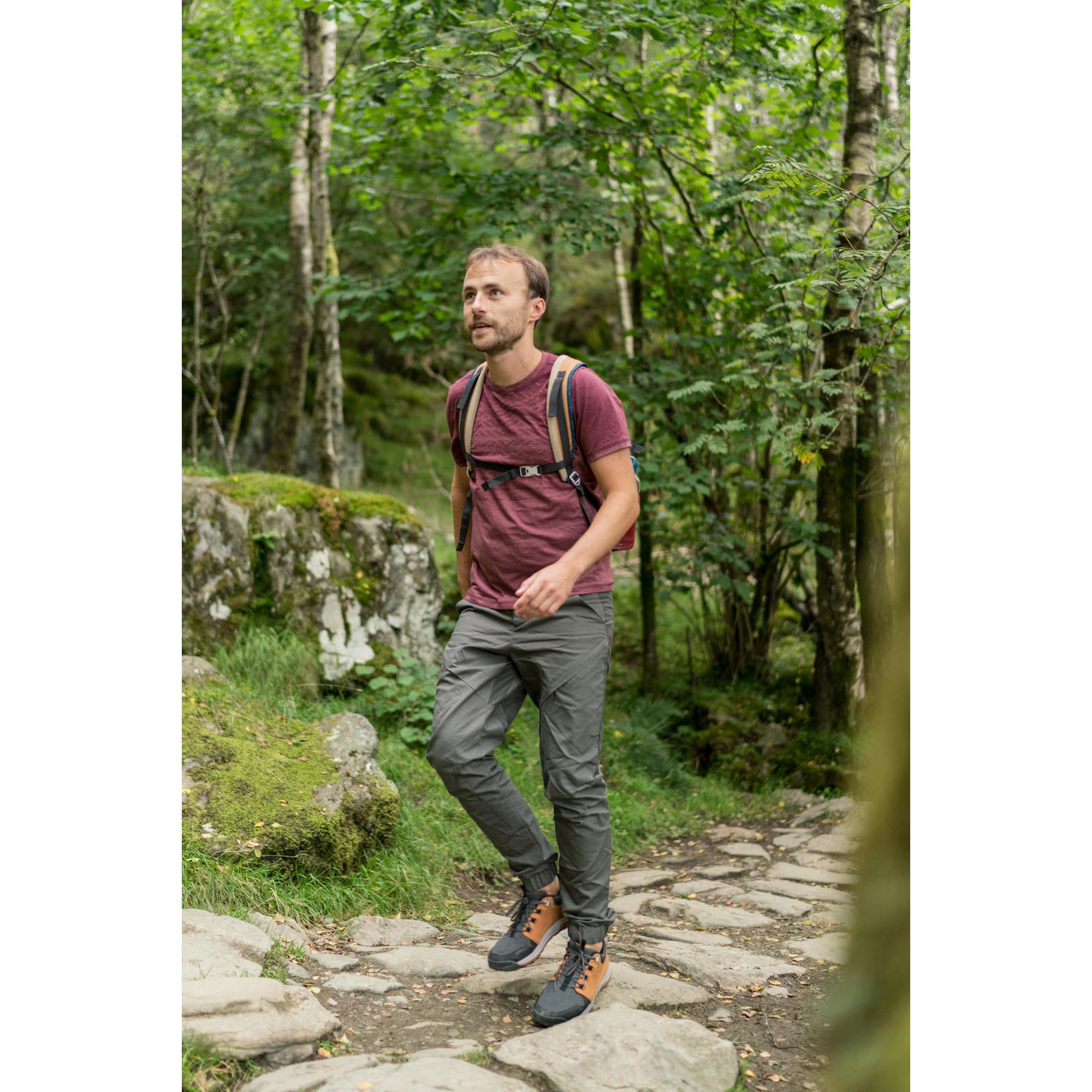 T-shirt de randonnée - NH550 Fresh - Homme – marron acajou