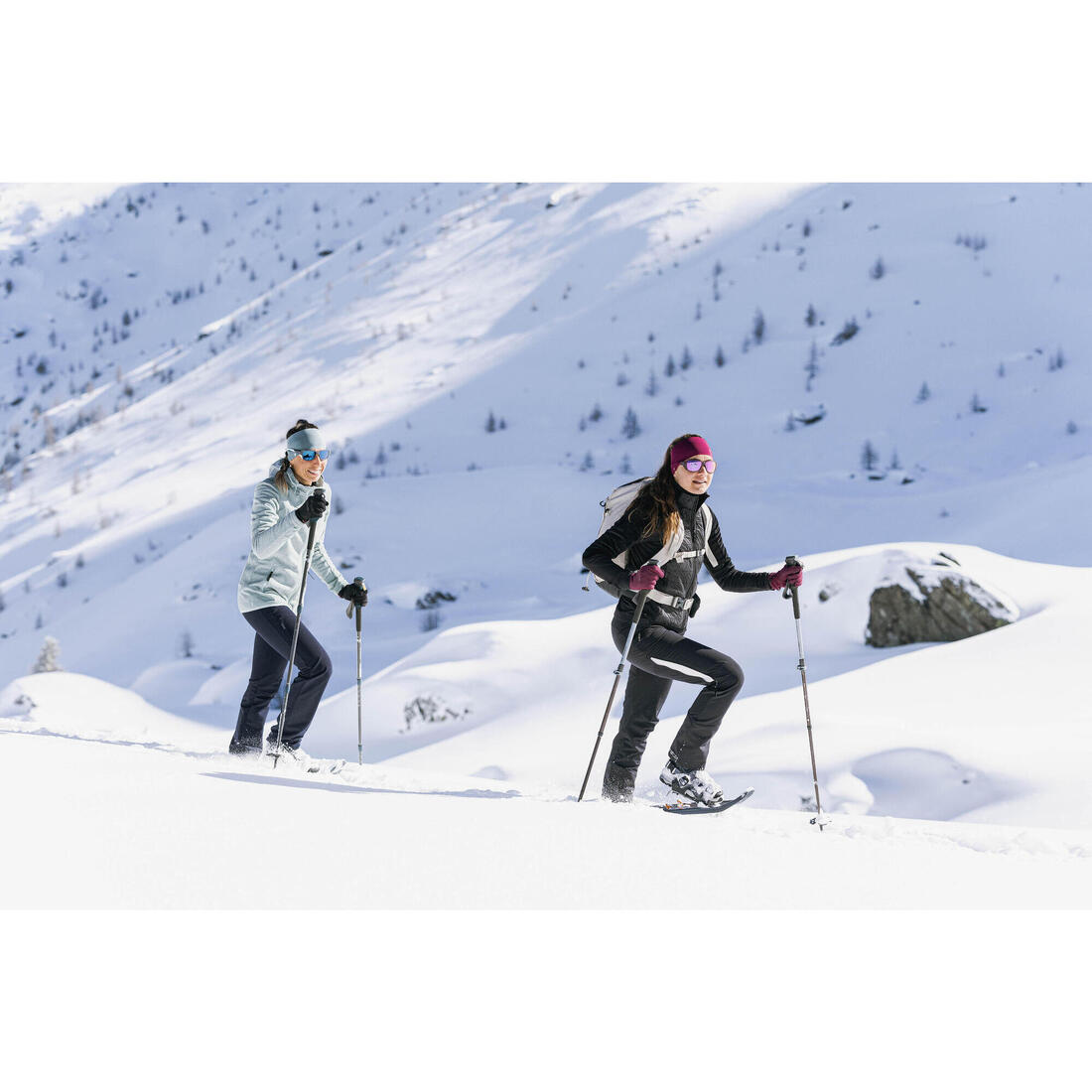 Polaire de randonnée hybride chaude femme, MH900 Mountain noir