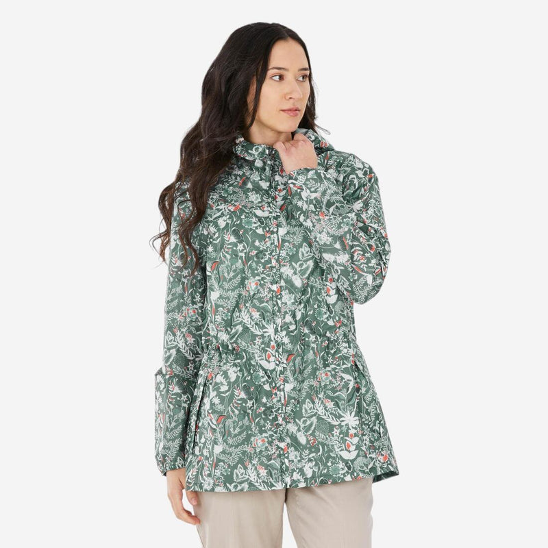 Veste de randonnée déperlante coupe-vent femme, Raincut Full Zip