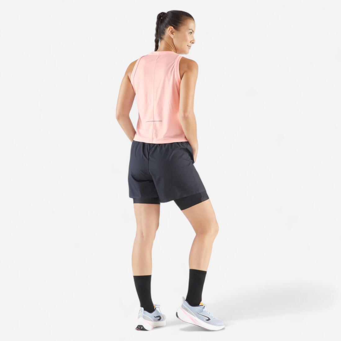 Débardeur court de running respirant femme - kiprun run 500 dry