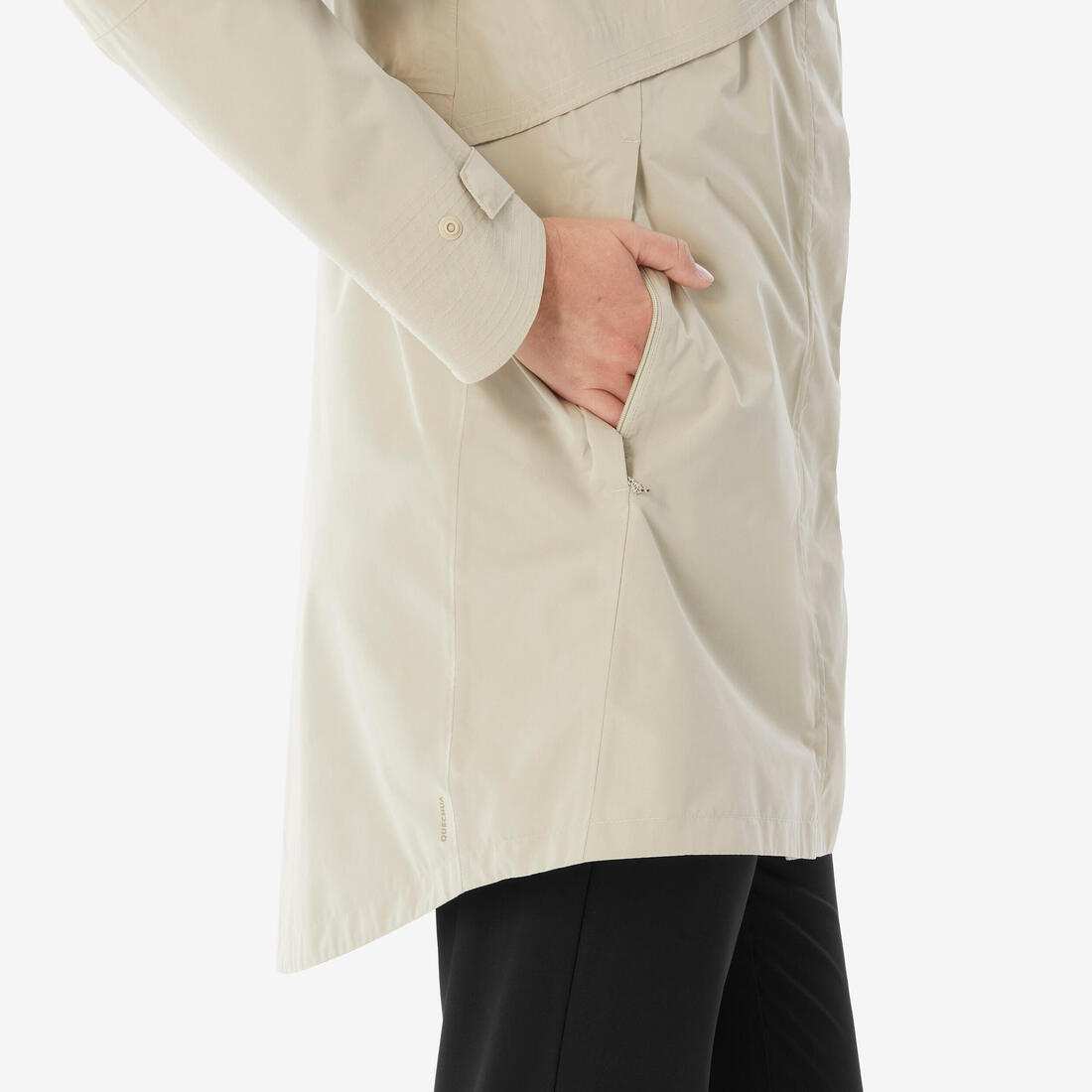 Veste longue imperméable femme, NH500