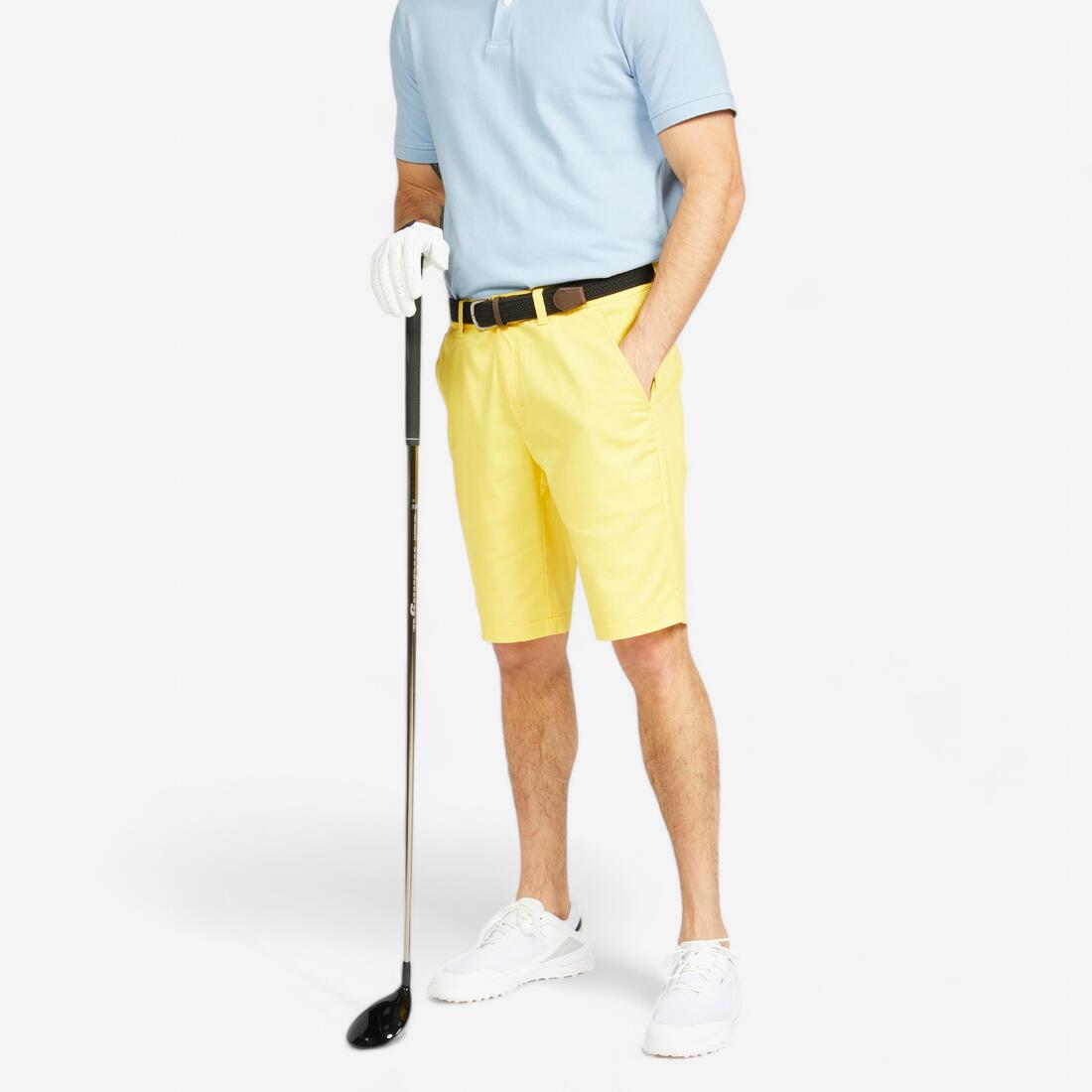 Short golf Homme - MW500 – jaune clair