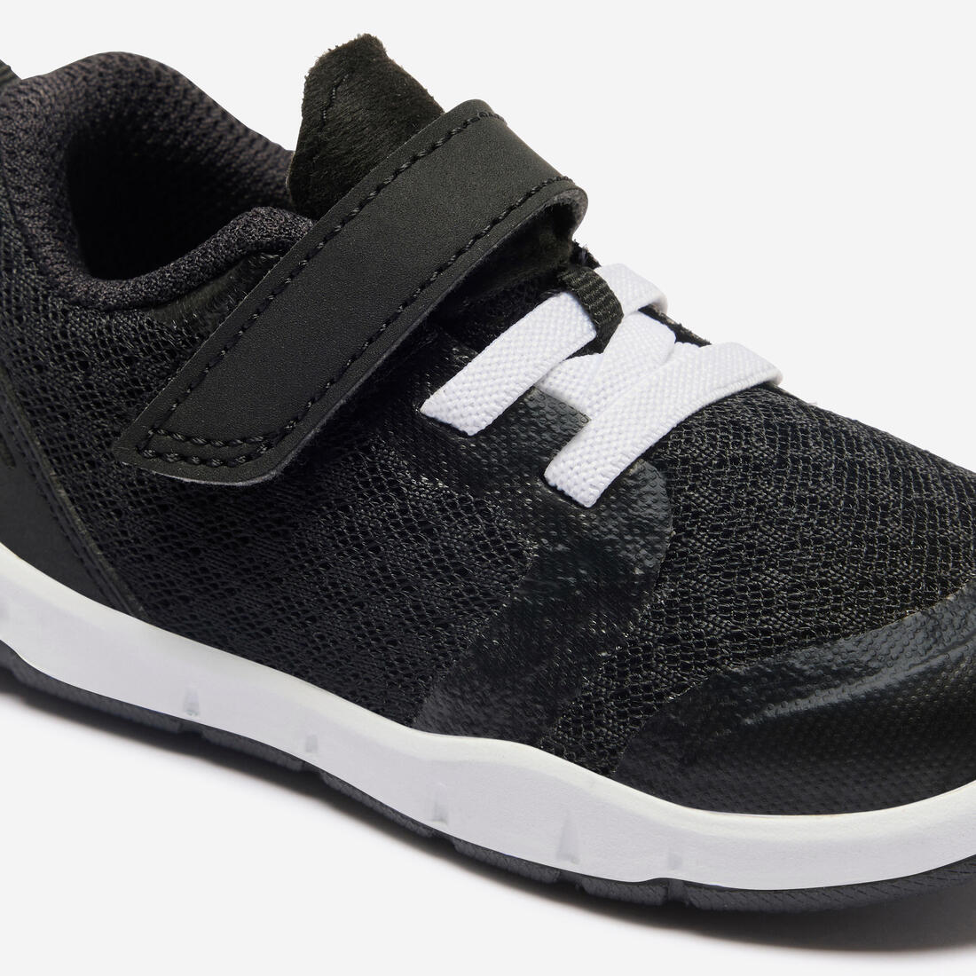Chaussures de sport à scratch respirantes et confortables bébé, noir et