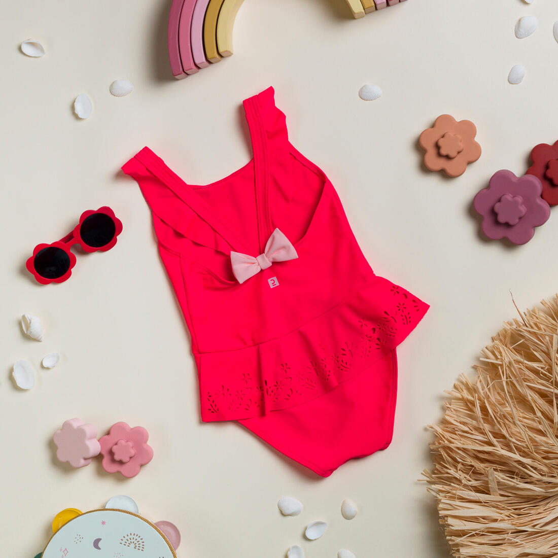 Maillot de bain 1 pièce bébé fille jupette