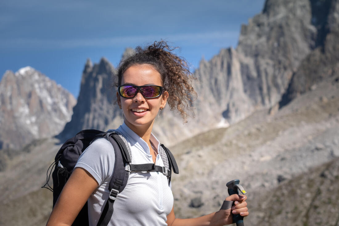 T-shirt manches courtes de randonnée montagne - MH900 - Femme