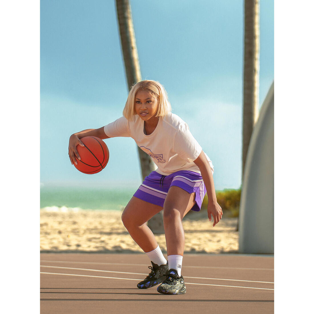 Short de basketball NBA Lakers homme/femme - SH 900 AD