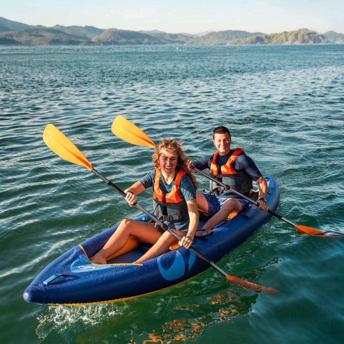 Canoë kayak gonflable de randonnée 1-2 places, Tribord 100 Confort