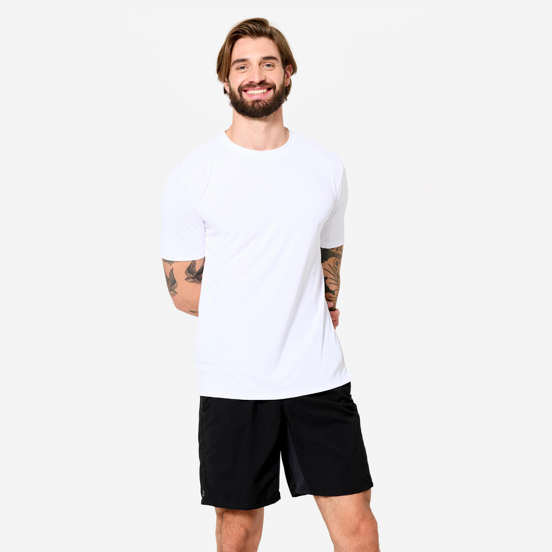 T-shirt de fitness stretch homme, blanc