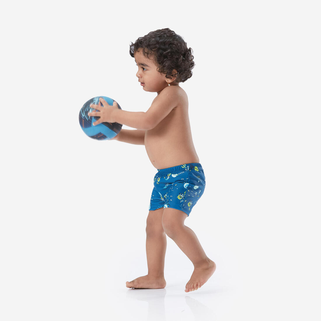 Boxer-couche de bain lavable bleu imprimé