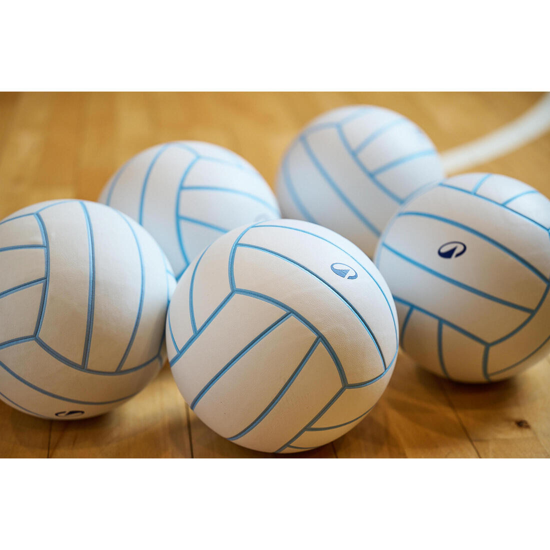 Ballon de volley-ball V500 gris, bleu et