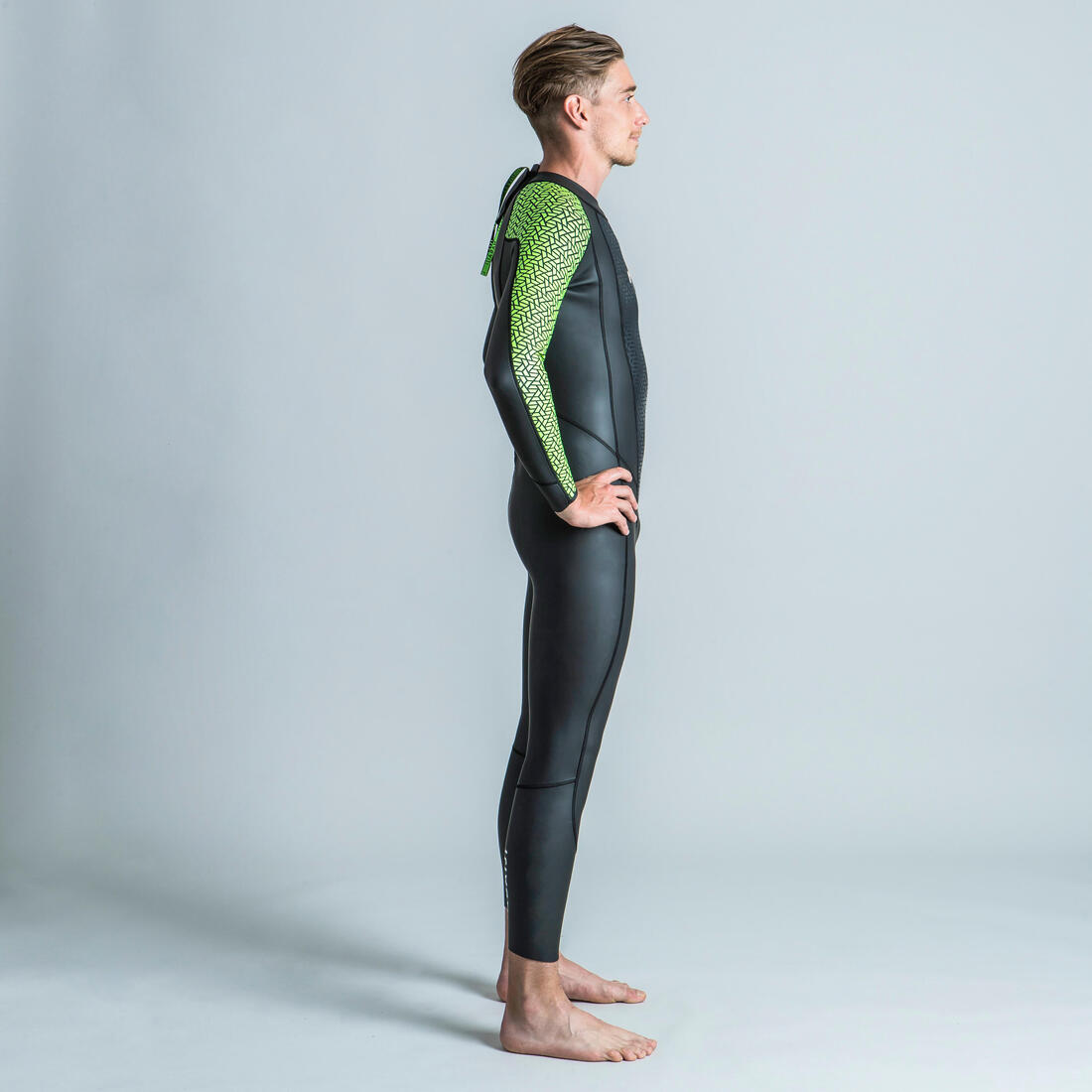 Combinaison néoprène homme de nage eau libre - OWS 500 2/2 noir vert