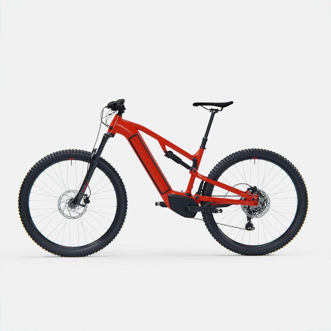 Vélo VTT électrique tout suspendu 29" - E-EXPL 520 S Rouge vif