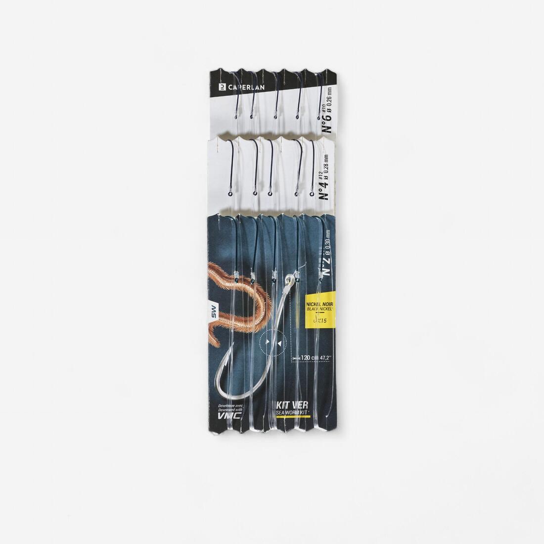 Hameçons montés à oeillet  KIT VERS pêche en mer – 8349340
