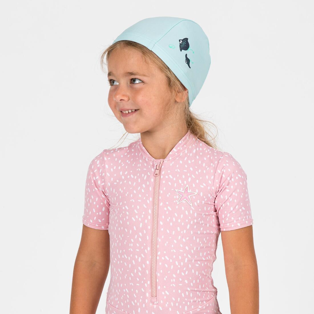 Bonnet De Bain Bébé Bleu Imprimé Tigre En Maille