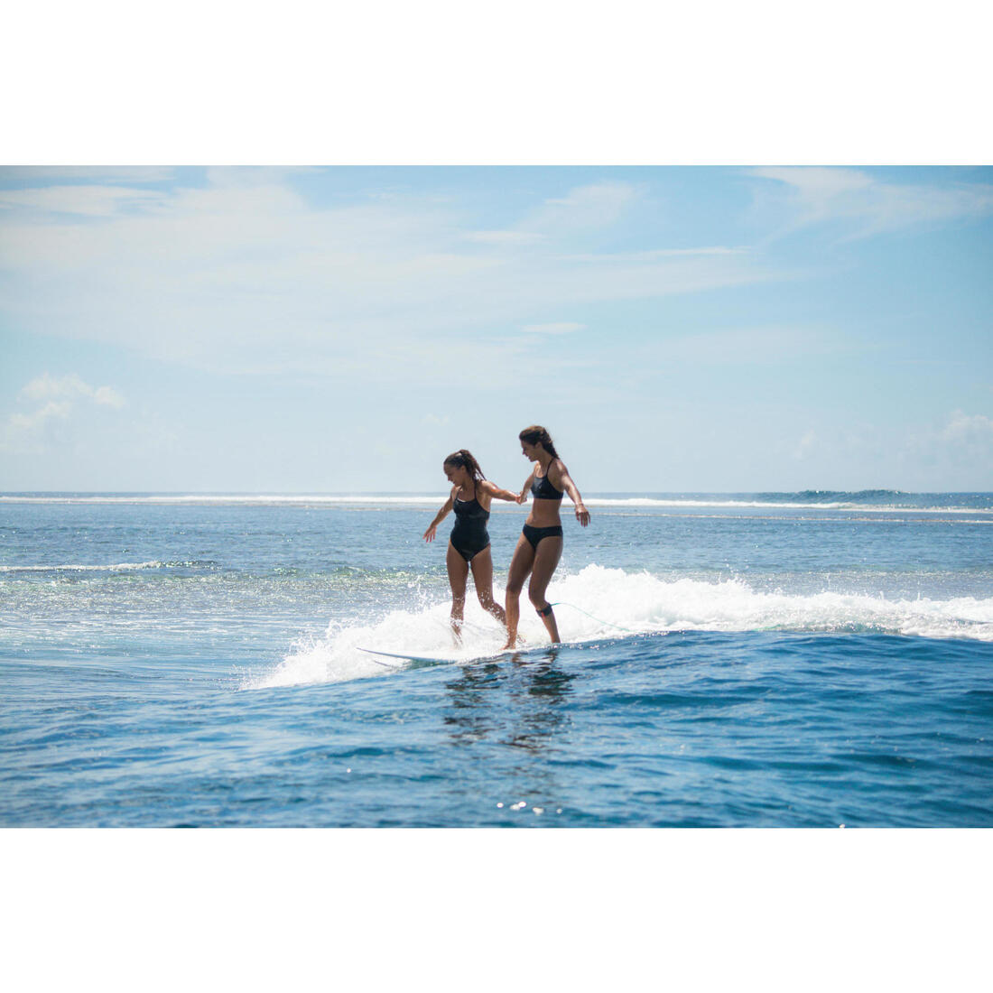 Haut de maillot de bain brassière de surf femme double réglage plat ELISE NOIRE