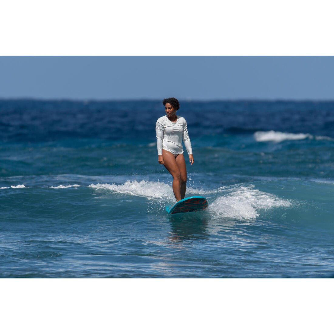 TEE SHIRT ANTI UV SURF MALOU MANCHES LONGUES FEMME GREIGE (SANS TEINTURE)