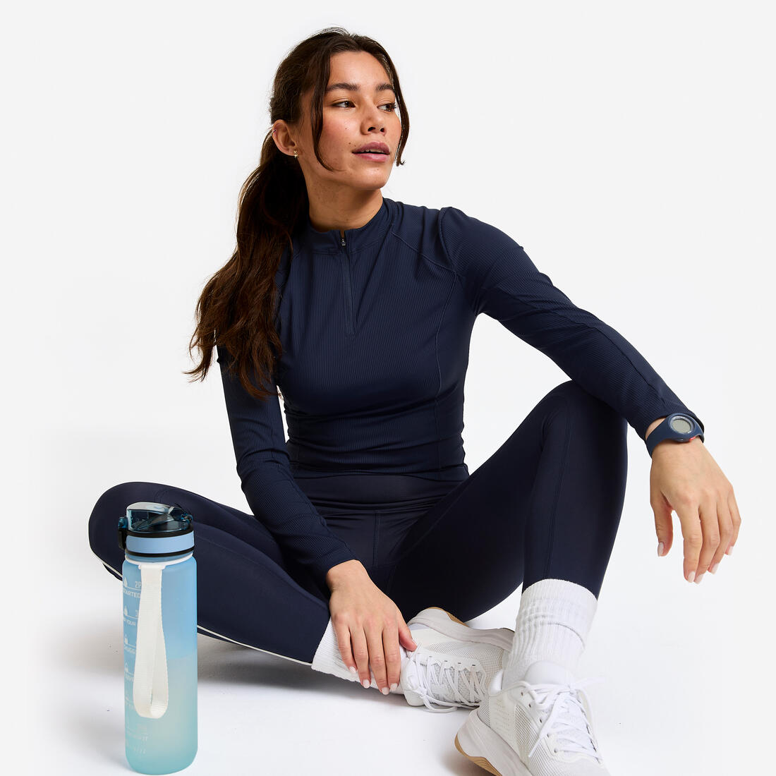 Legging avec bandes taille haute femme foncé