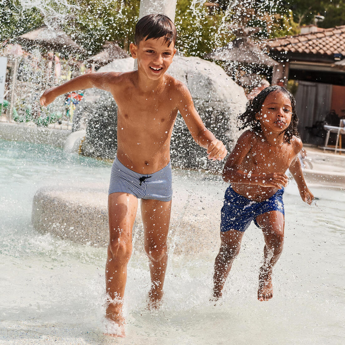 Boxer de bain natation texturé Garçon enfant, Fiti rayé