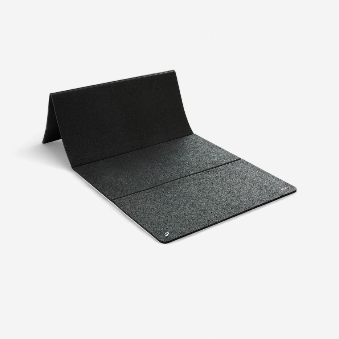 Tapis de fitness pliable résistant intérieur et extérieur épaisseur 8 mm, noir