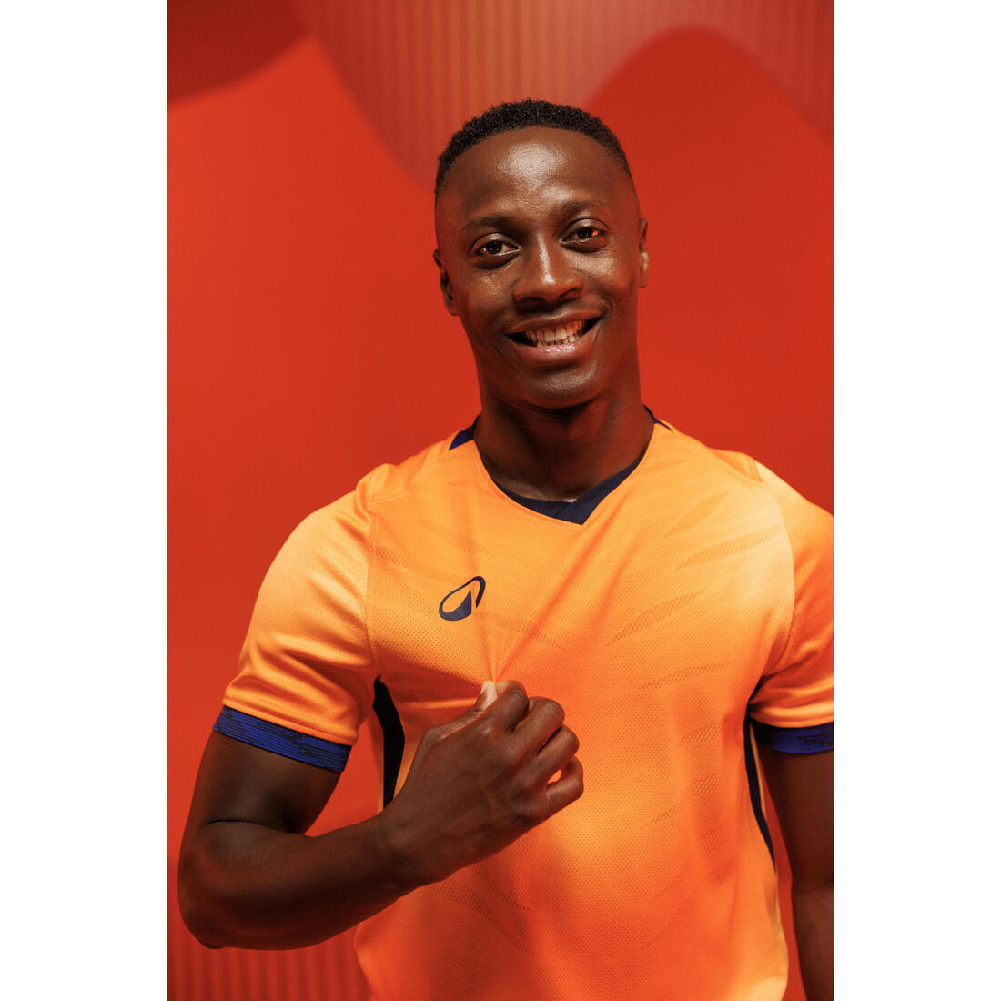 Maillot de Football CLR Adulte manches courtes Orange et Marine
