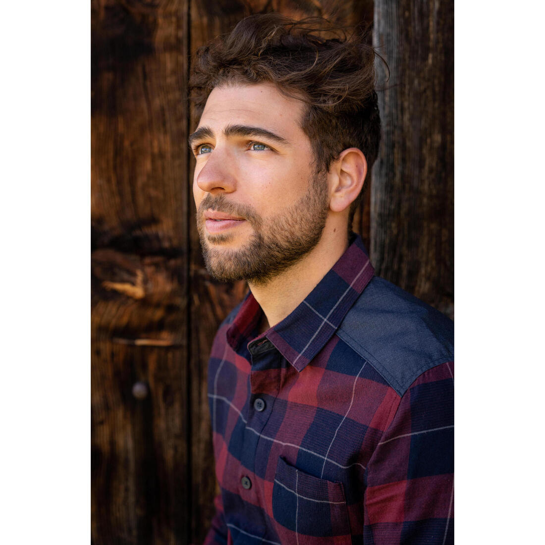 Chemise de trekking voyage - TRAVEL500 WARM homme