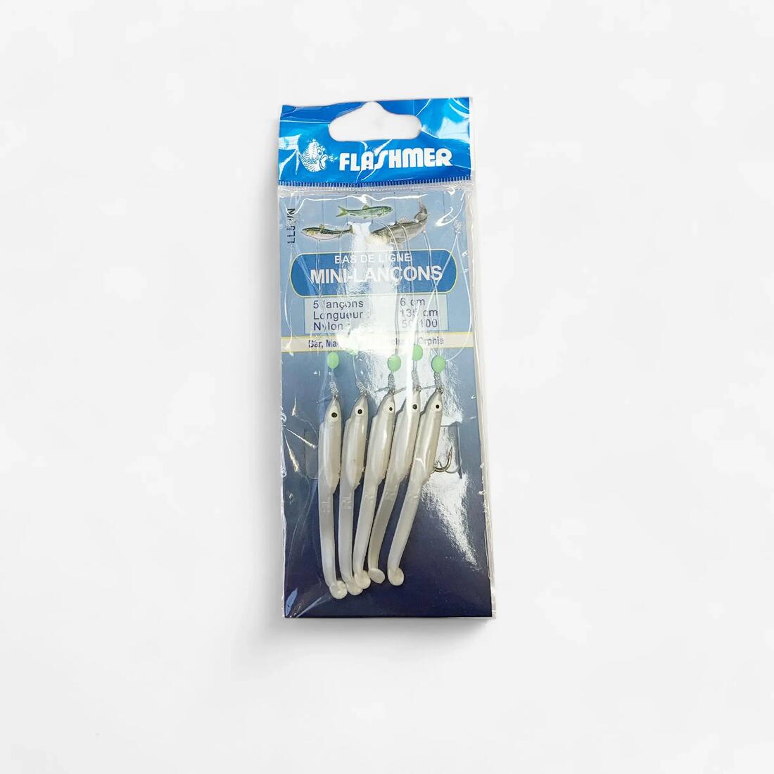 Bas de ligne Mini lançons 5 hameçons N°6 pêche en mer
