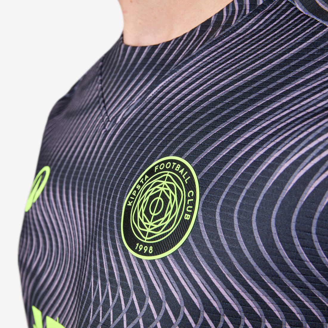 Maillot de football  adulte Viralto II wavy noir & jaune fluo