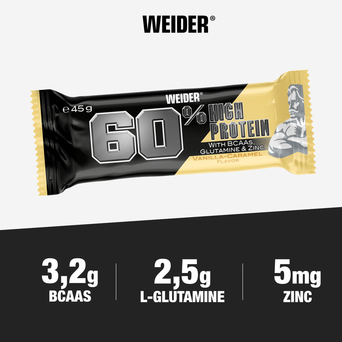 Barre 60% de protéines vanille caramel x3