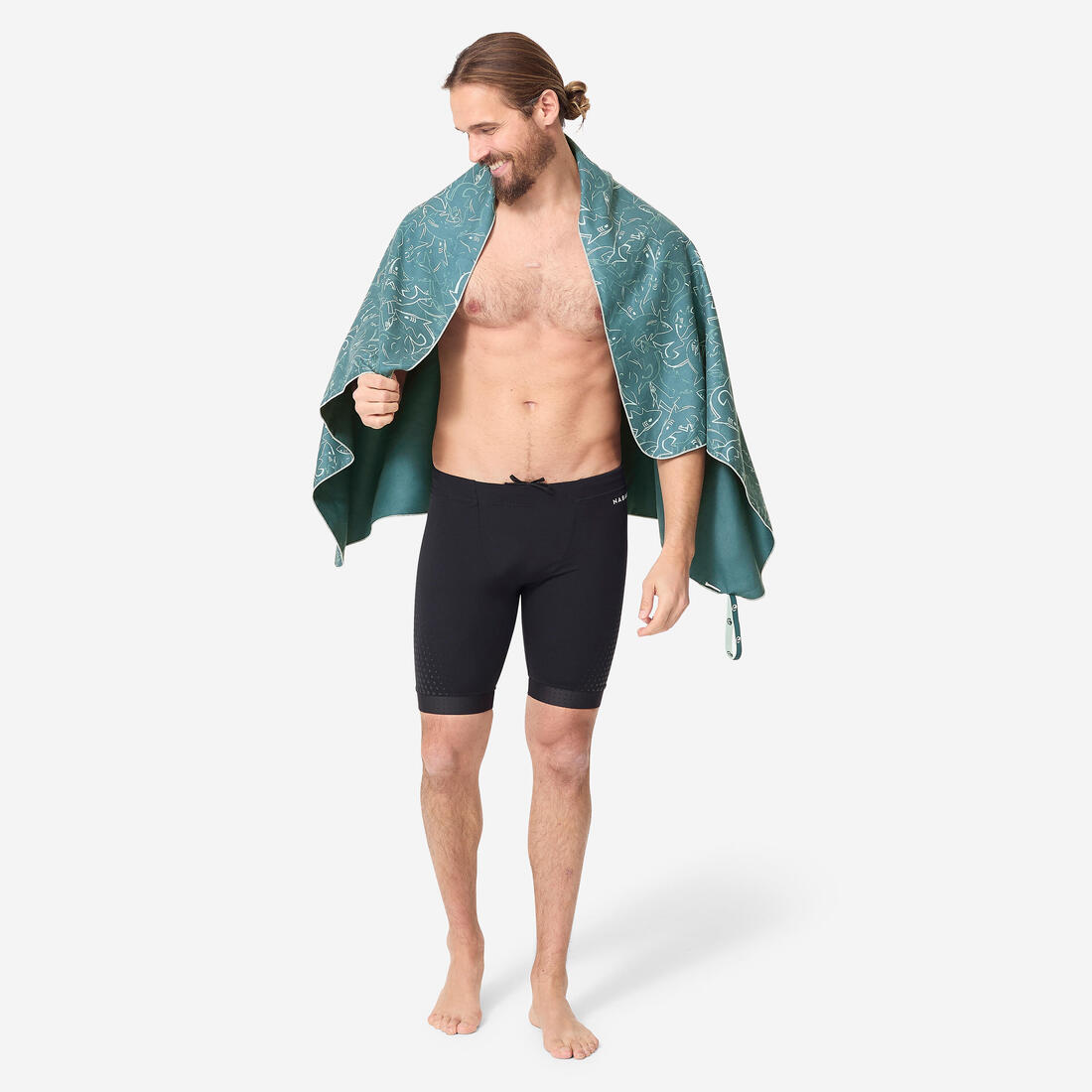 Serviette de bain microfibre compact imprimé taille L 80 x 130 cm