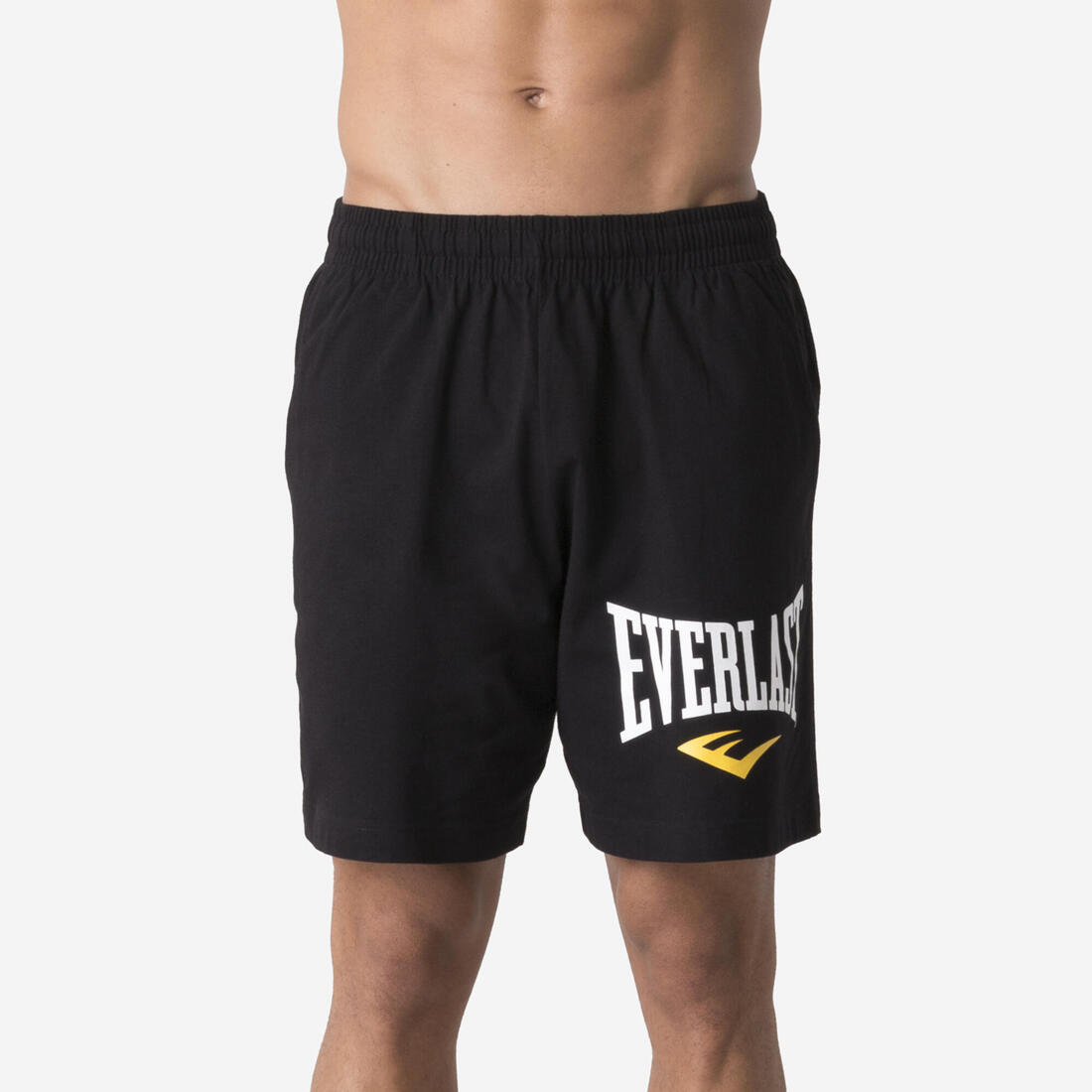 Short en coton pour homme, noir