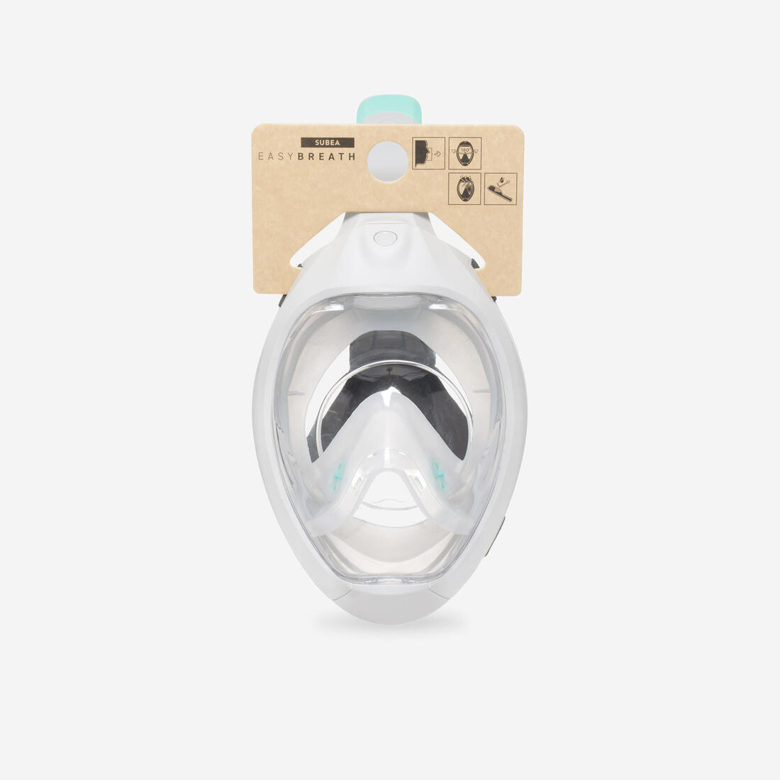 Masque easybreath snorkeling de surface adulte, gris -sans sac-
