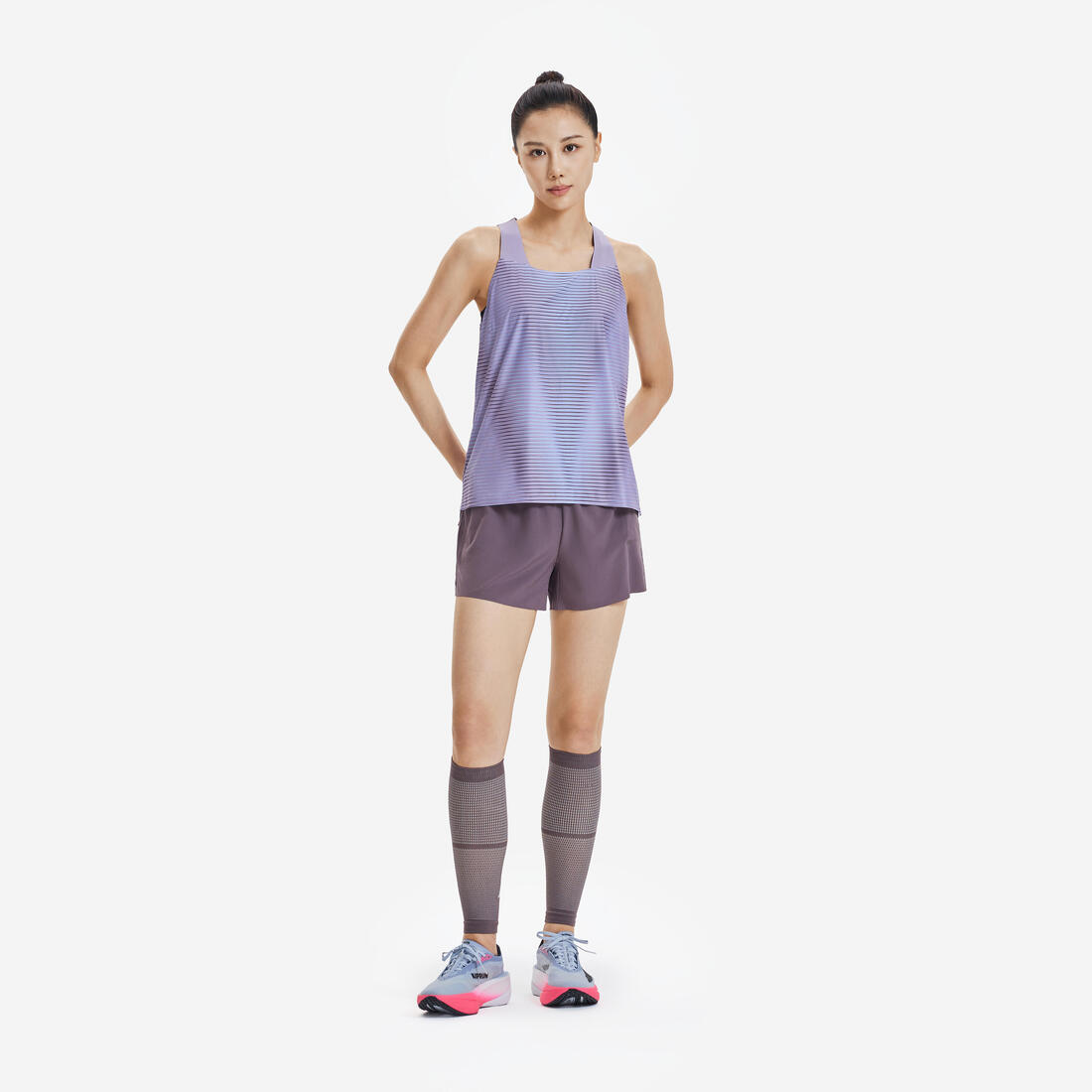 Débardeur de Running léger Femme - KIPRUN Run 900 Light violet mauve imprimé