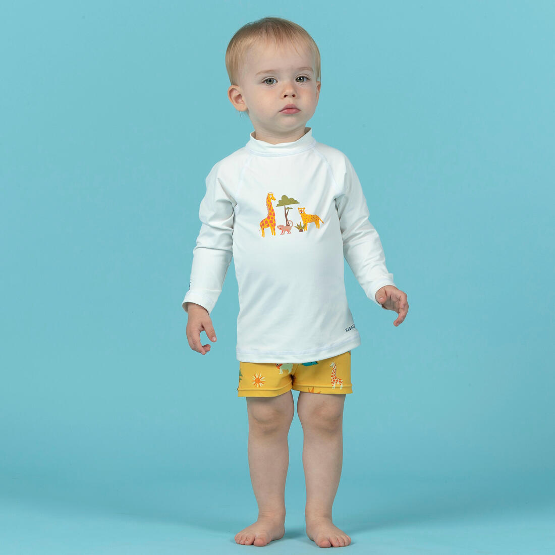 T-shirt anti uv bébé manches longues imprimé savane