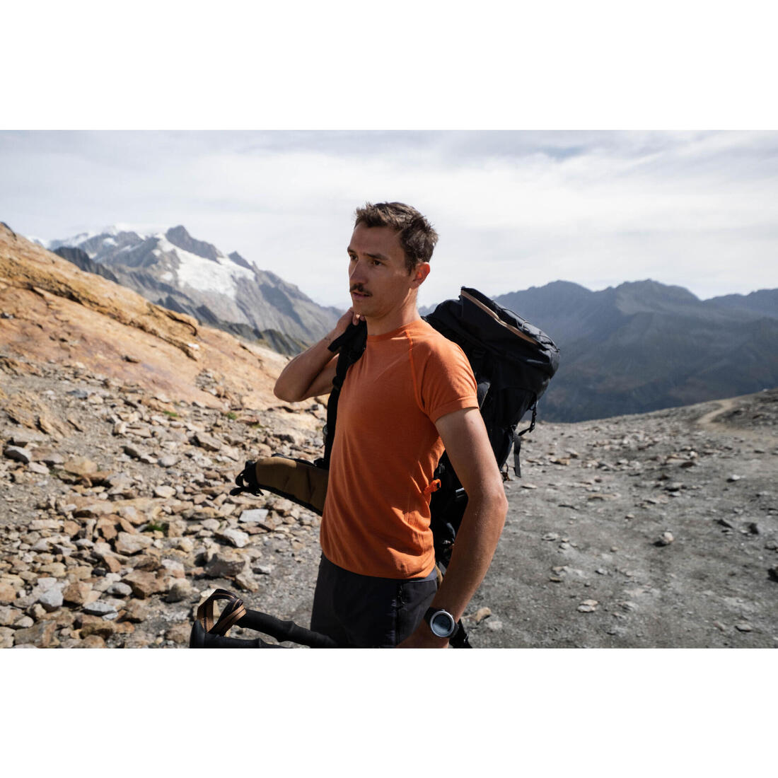 T-shirt de trek manches courtes en laine mérinos homme, Merino Seamless