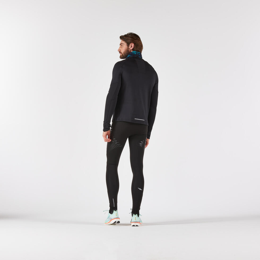 T-shirt manches longues demi zip chaud Homme, Kiprun run 500 warm