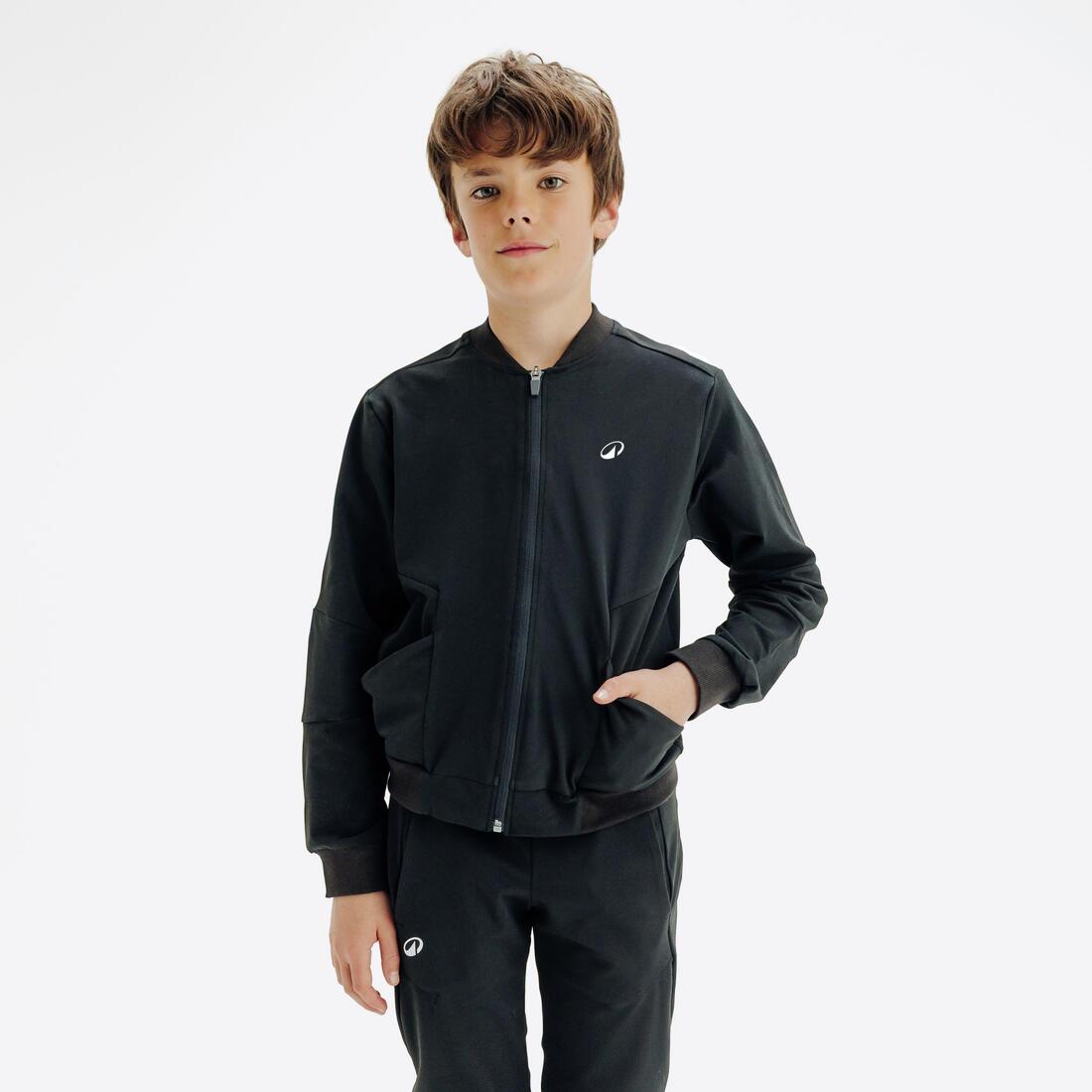 Veste de tennis garcon - TJK500 noir