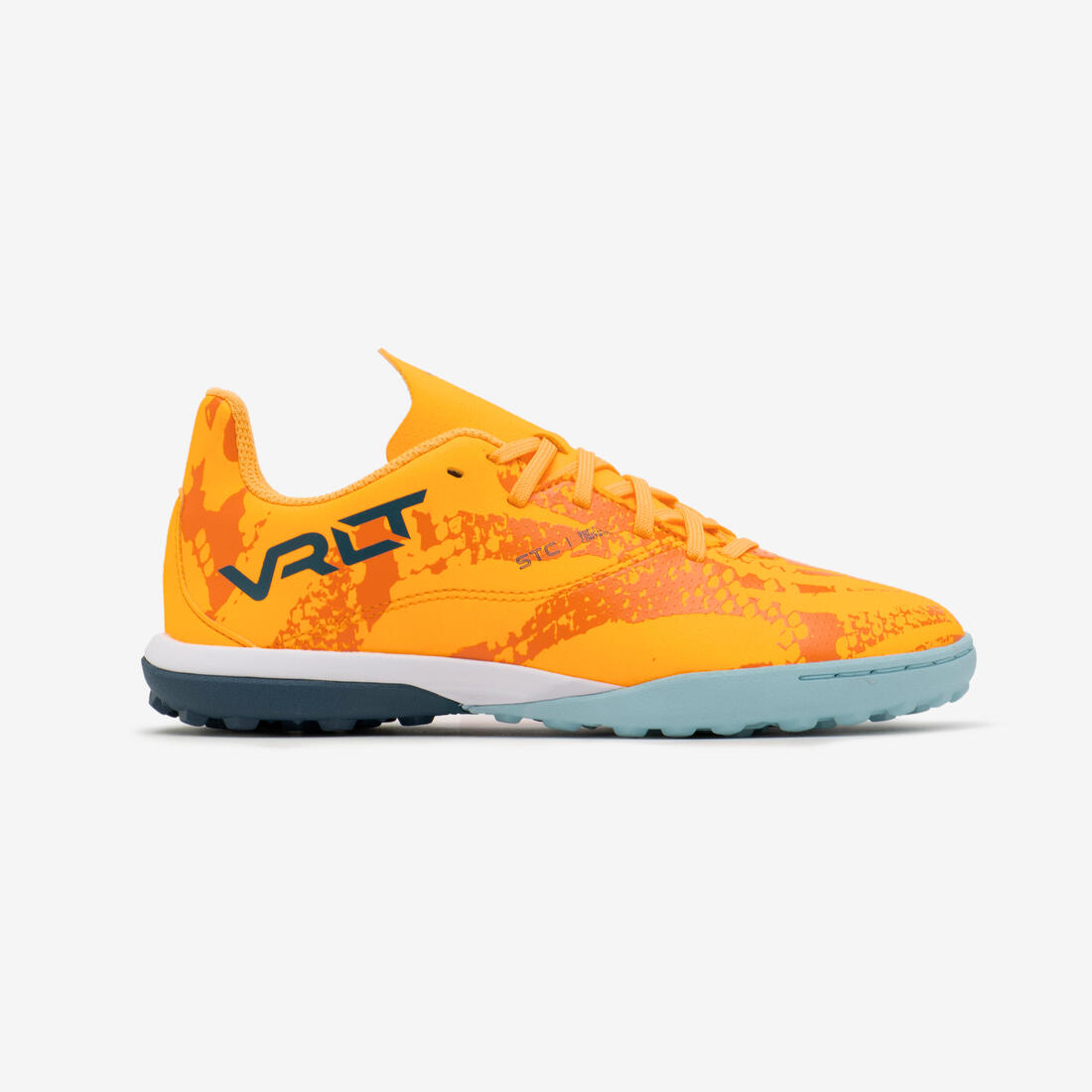CHAUSSURES DE FOOTBALL ENFANT A LACETS VIRALTO I TURF TF ORANGE ET