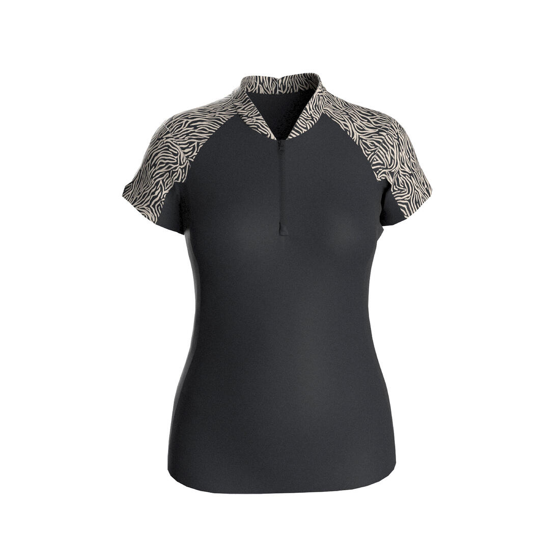 Top manches courtes d'Aquagym et d'Aquafitness femme noir lia