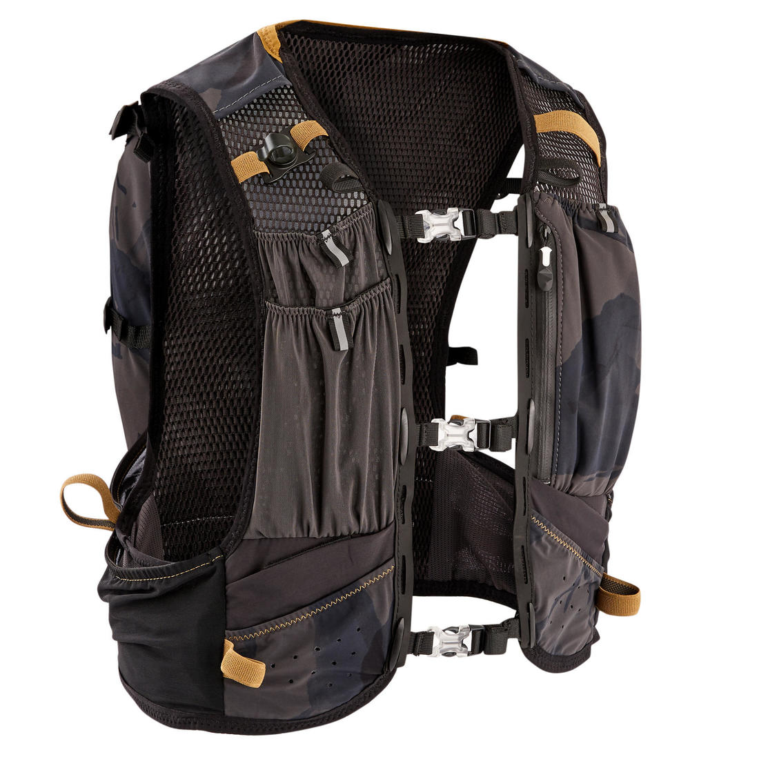 SAC TRAIL ULTRA RUNNING 15L MIXTE NOIR - VENDU AVEC POCHE À EAU 2L