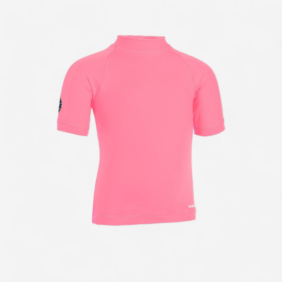 T-shirt anti uv bébé manches courtes corail