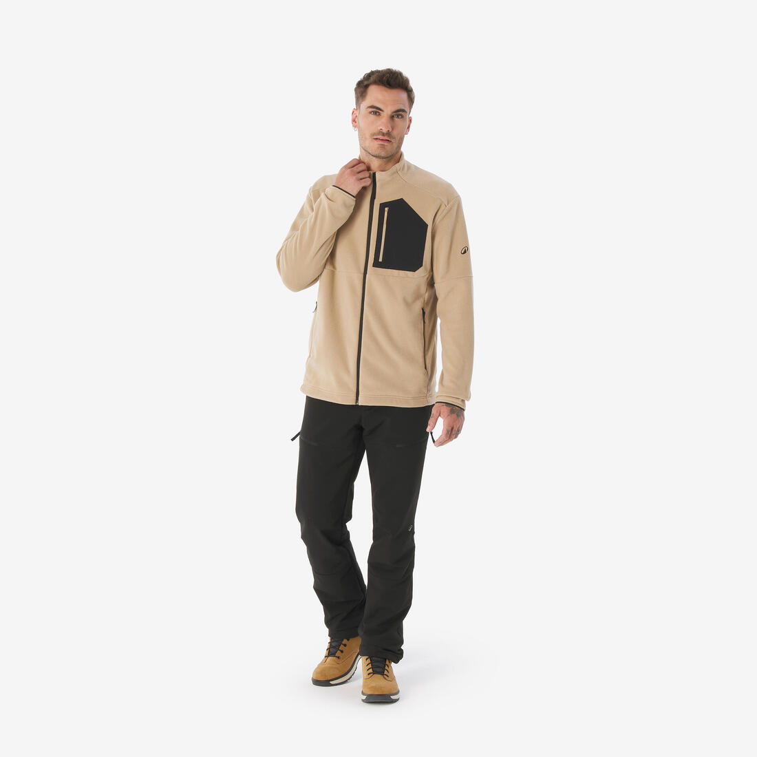 Polaire de randonnée montagne homme, MH500 full zip pocket