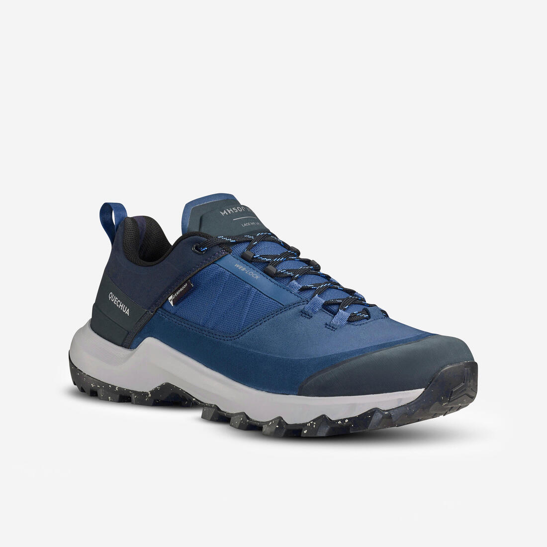 Chaussures de randonnée montagne imperméables, homme MH500 bleues – gris carbone