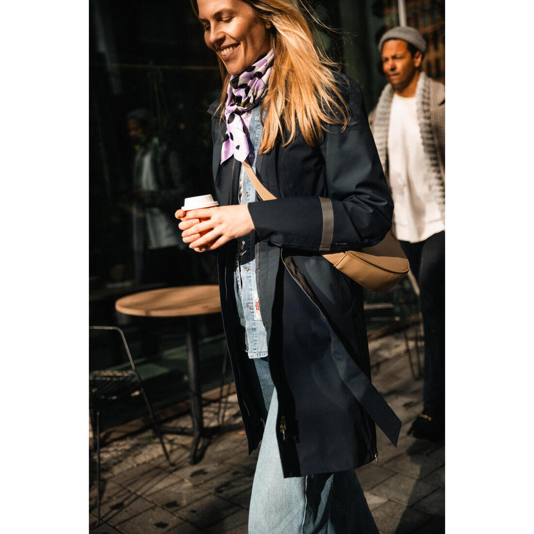 Trench femme imperméable avec capuche - vélo ville
