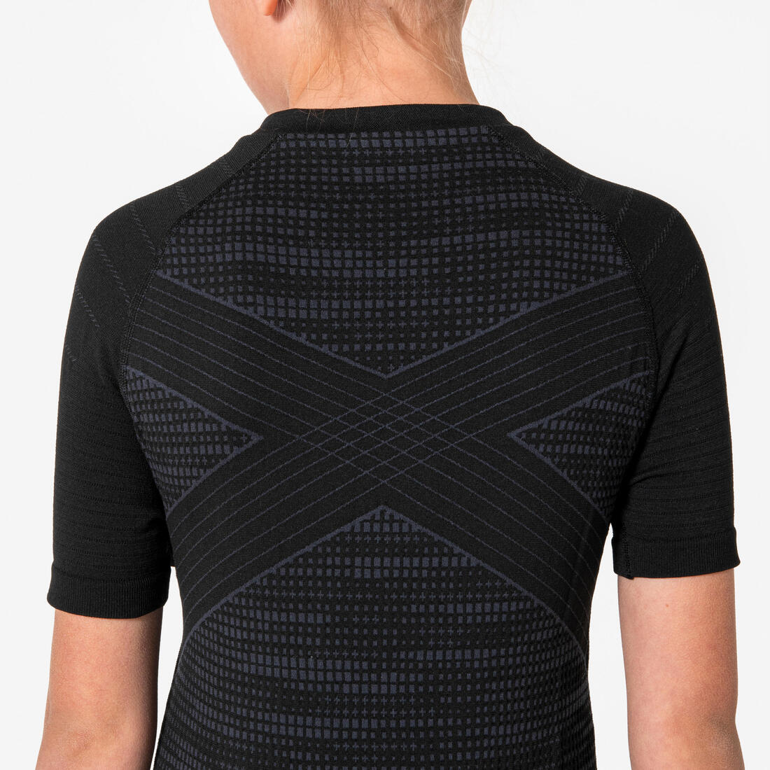 SOUS-VETEMENT THERMIQUE HAUT MANCHES COURTES  ENFANT NOIR KEEPDRY 500