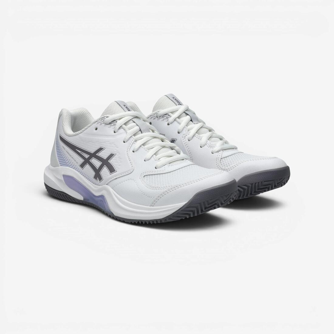 Chaussures de tennis terre battue femme, Asics Gel Dedicate 9 blanc