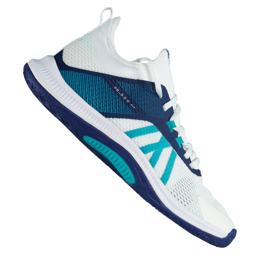 Chaussures de volley-ball FIT pour pratique régulière, blanches et jaunes