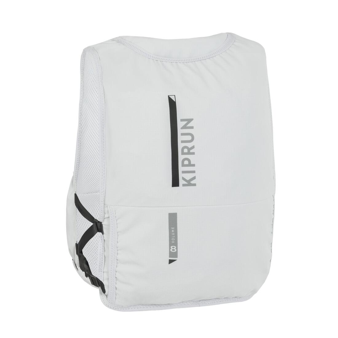Sac trail running mixte + poche à eau 1L incluse- KIPRUN 500 8L GRIS