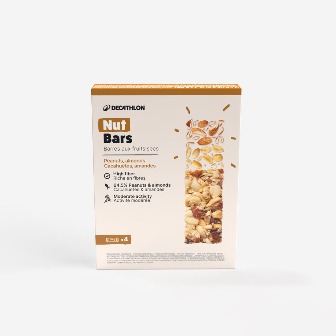 Barres de fruits secs cacahuètes amandes et graines x4