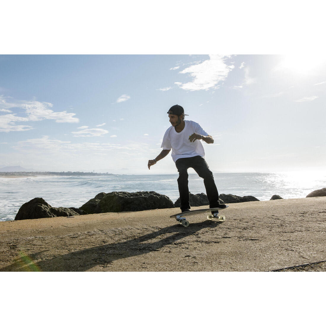 LONGBOARD SURFSKATE SURFTRAINING 34" WHITE OIL