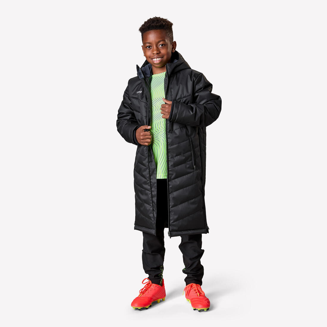 PARKA LONGUE  DE FOOTBALL ENFANT TRX NOIRE
